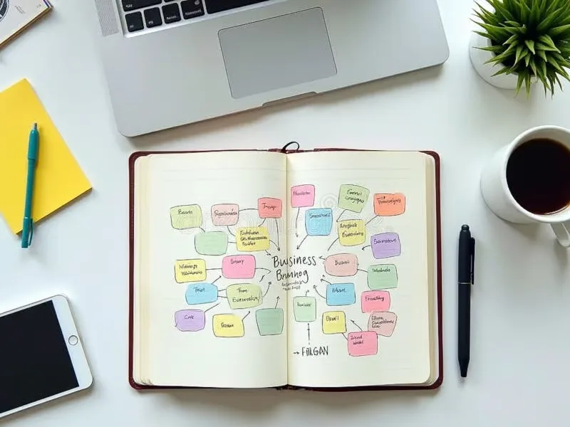 Brainstorming with colorful sticky notes on a notebook