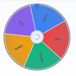 Colorful spinning wheel random picker with names