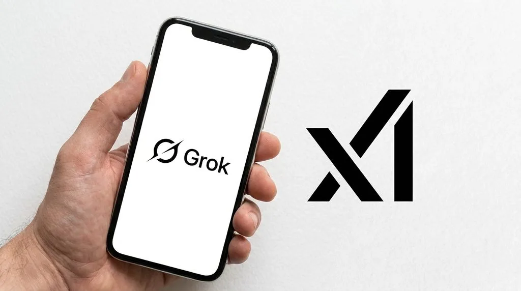 Grok AI logo by xAI on smartphone screen