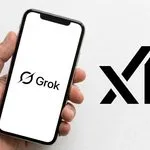 Grok AI logo by xAI on smartphone screen
