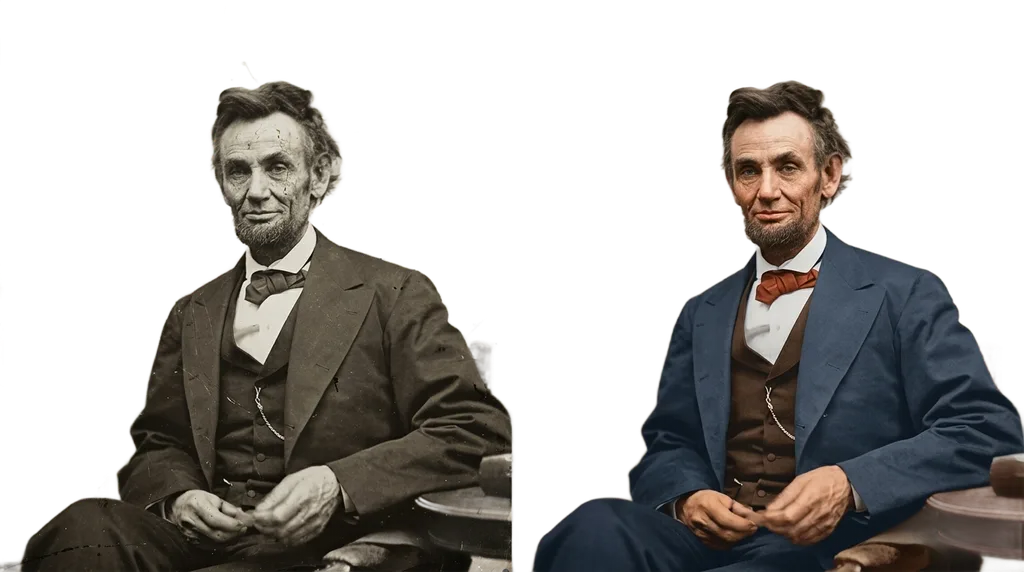 Old photo restoration before and after using a gemini nano banana