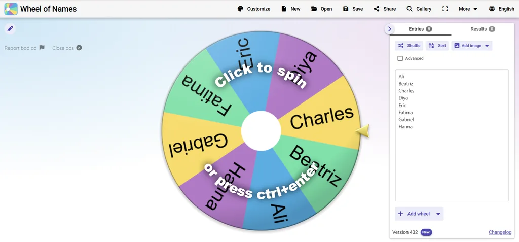 Wheel of Names — Best Spinning Wheel - Large colorful spin wheel with many names