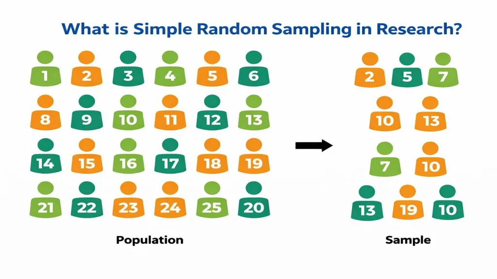 Simple random sampling population to sample illustration